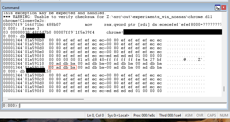 Cacheline poisoning (0xbadbad00) in PartitionAlloc Thread Cache